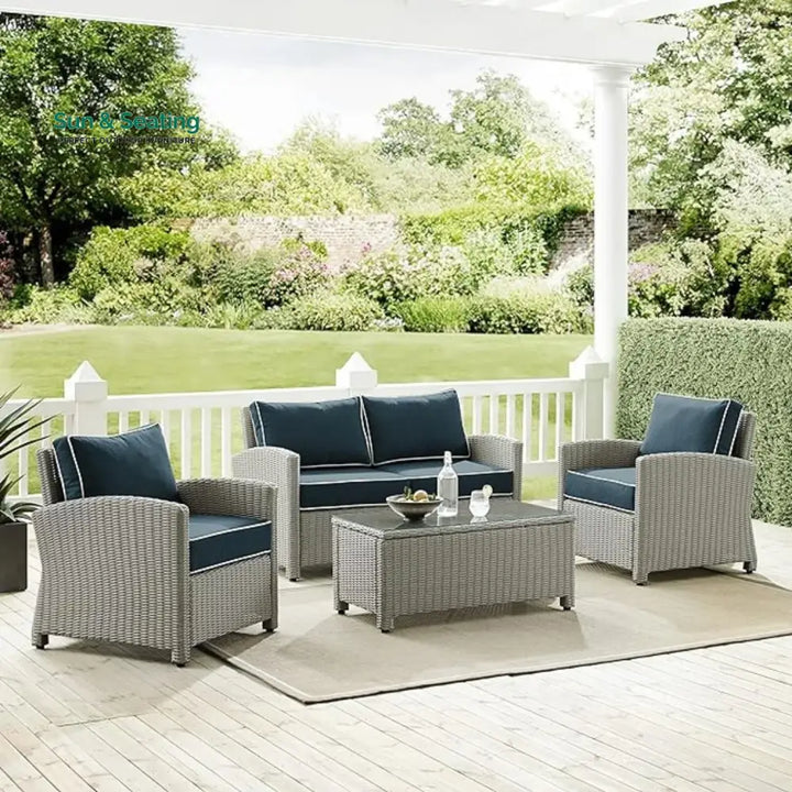 Zoe 4 Pieces Patio Furniture Set Outdoor Sectional Sofa Sofa Set