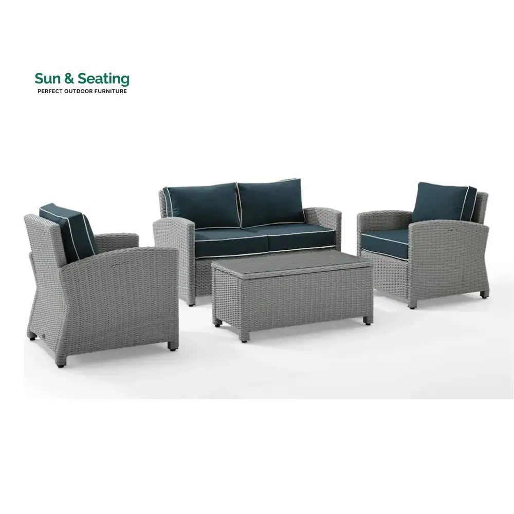 Zoe 4 Pieces Patio Furniture Set Outdoor Sectional Sofa Sofa Set