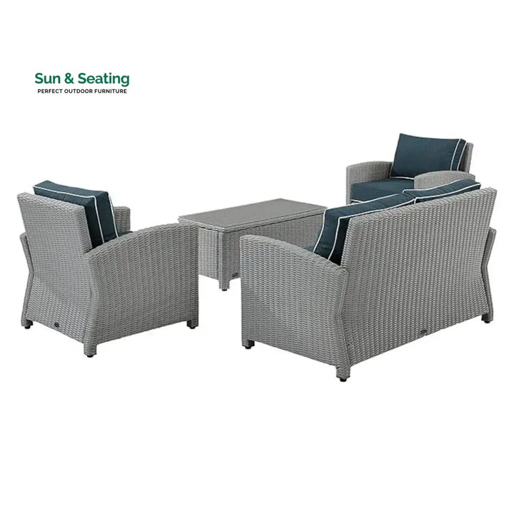 Zoe 4 Pieces Patio Furniture Set Outdoor Sectional Sofa Sofa Set