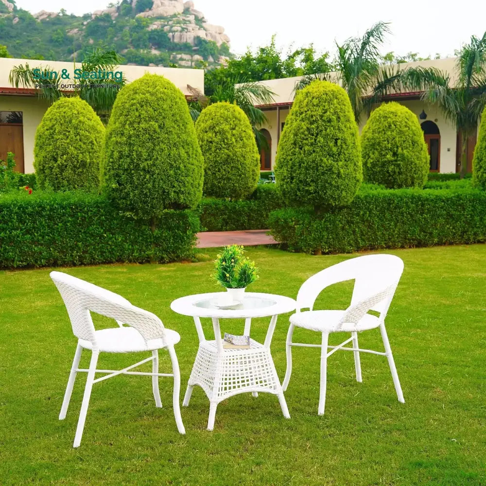 Zohra 3-Piece Outdoor Rattan Wicker Patio Bistro Set Patio Set