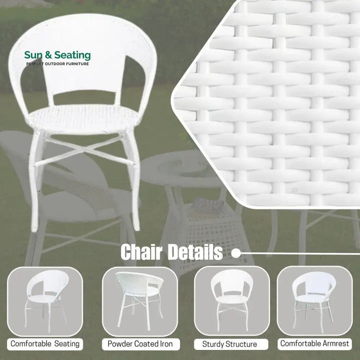 Zohra 3-Piece Outdoor Rattan Wicker Patio Bistro Set Patio Set