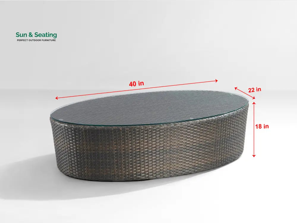 Zomera Outdoor Garden Balcony Sofa Set 2 Seater 2 Single seater and 1 Center Table With Side Table Set (Brown + Tan)