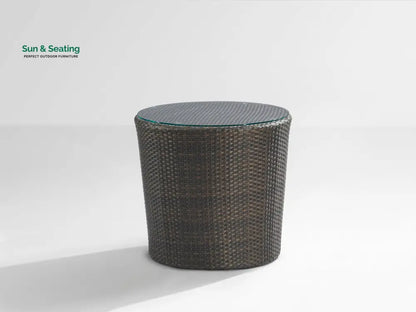 Zomera Outdoor Garden Balcony Sofa Set 2 Seater 2 Single seater and 1 Center Table With Side Table Set (Brown + Tan)