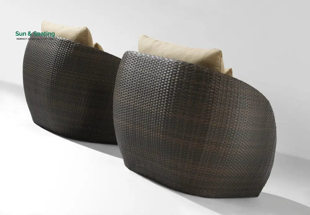 Zomera Outdoor Garden Balcony Sofa Set 2 Seater 2 Single seater and 1 Center Table With Side Table Set (Brown + Tan)