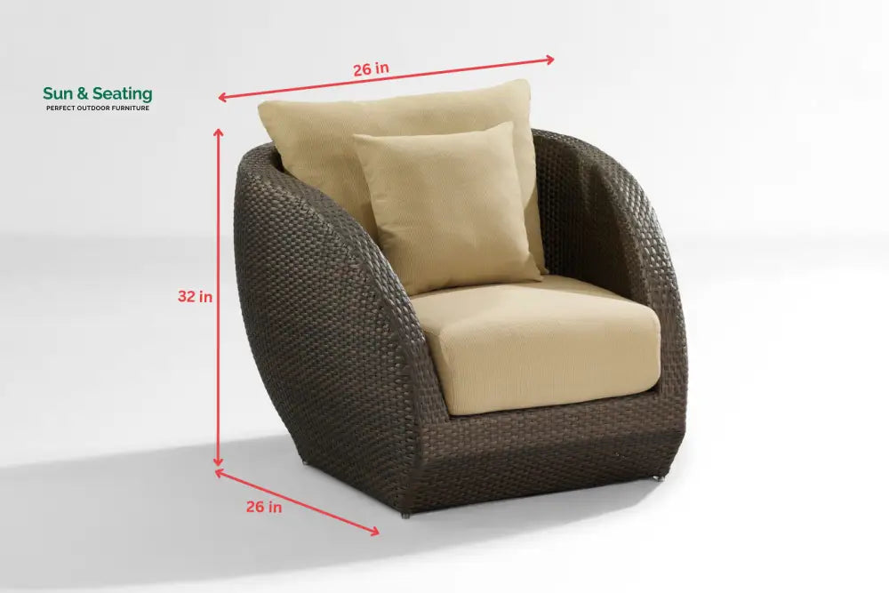 Zomera Outdoor Garden Balcony Sofa Set 2 Seater 2 Single seater and 1 Center Table With Side Table Set (Brown + Tan)