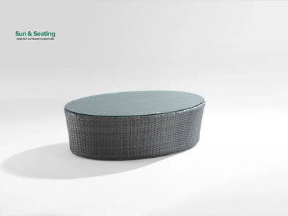 Zomera Outdoor Garden Balcony Sofa Set 2 Seater 2 Single seater and 1 Center Table With Side Table Set (Brown + Tan)