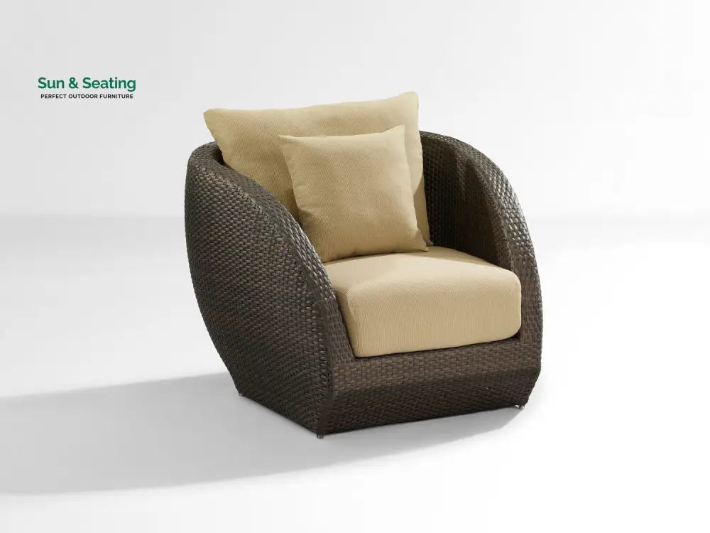 Zomera Outdoor Garden Balcony Sofa Set 2 Seater 2 Single seater and 1 Center Table With Side Table Set (Brown + Tan)