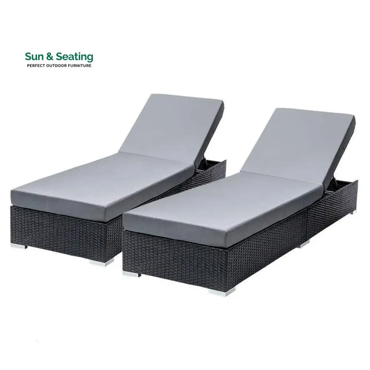 Zoya Outdoor 2-Piece Chaise Lounge Chair with Adjustable Settings and Cushions Lounger Set