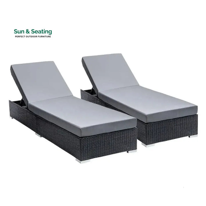 Zoya Outdoor 2-Piece Chaise Lounge Chair with Adjustable Settings and Cushions Lounger Set