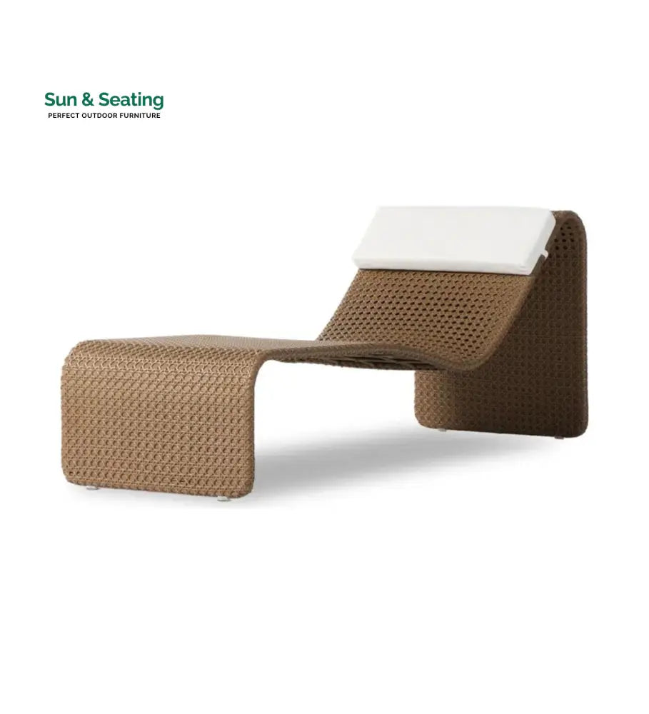 Zrood Outdoor Swimming Poolside Lounger (Light Brown) Loungers