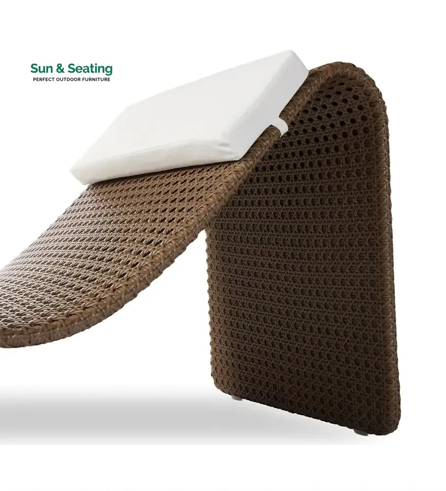 Zrood Outdoor Swimming Poolside Lounger (Light Brown) Loungers