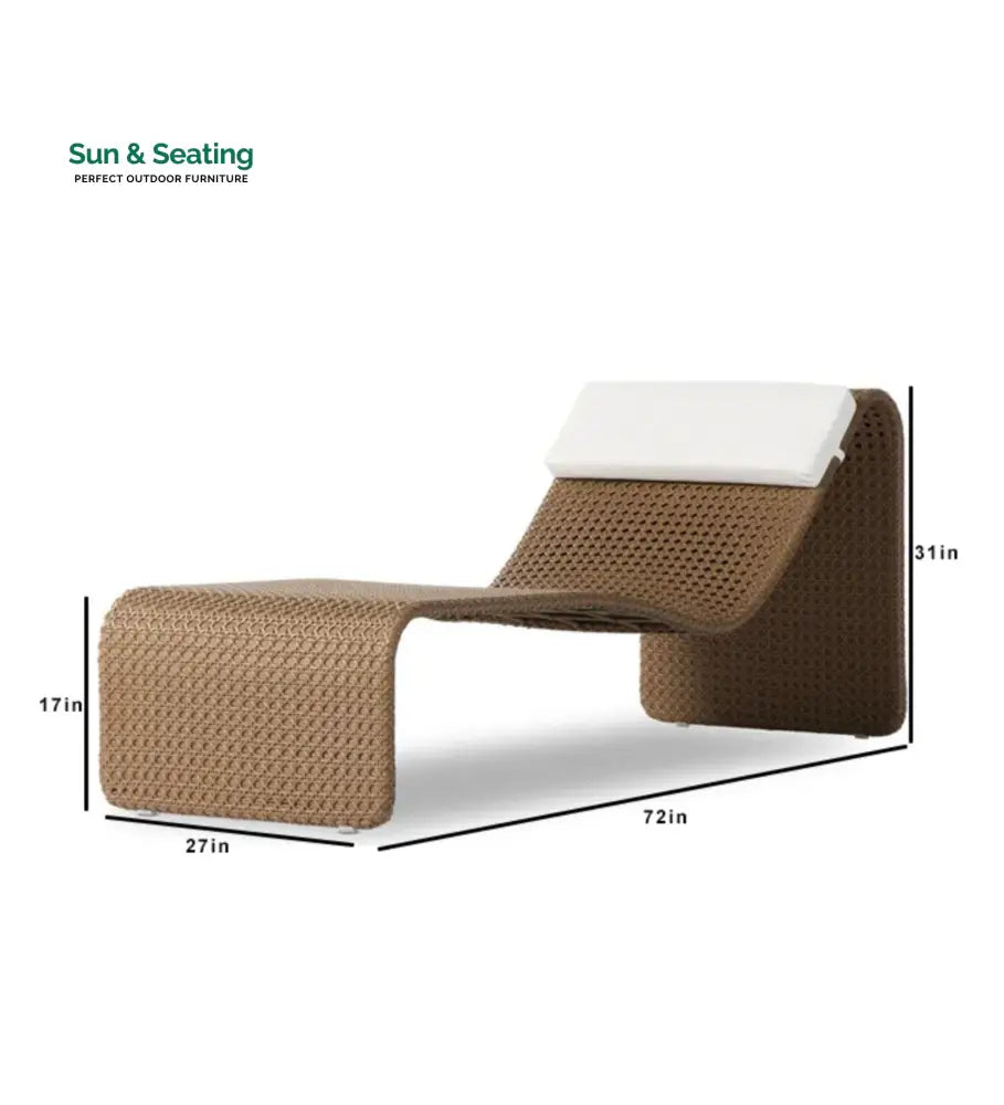Zrood Outdoor Swimming Poolside Lounger (Light Brown) Loungers