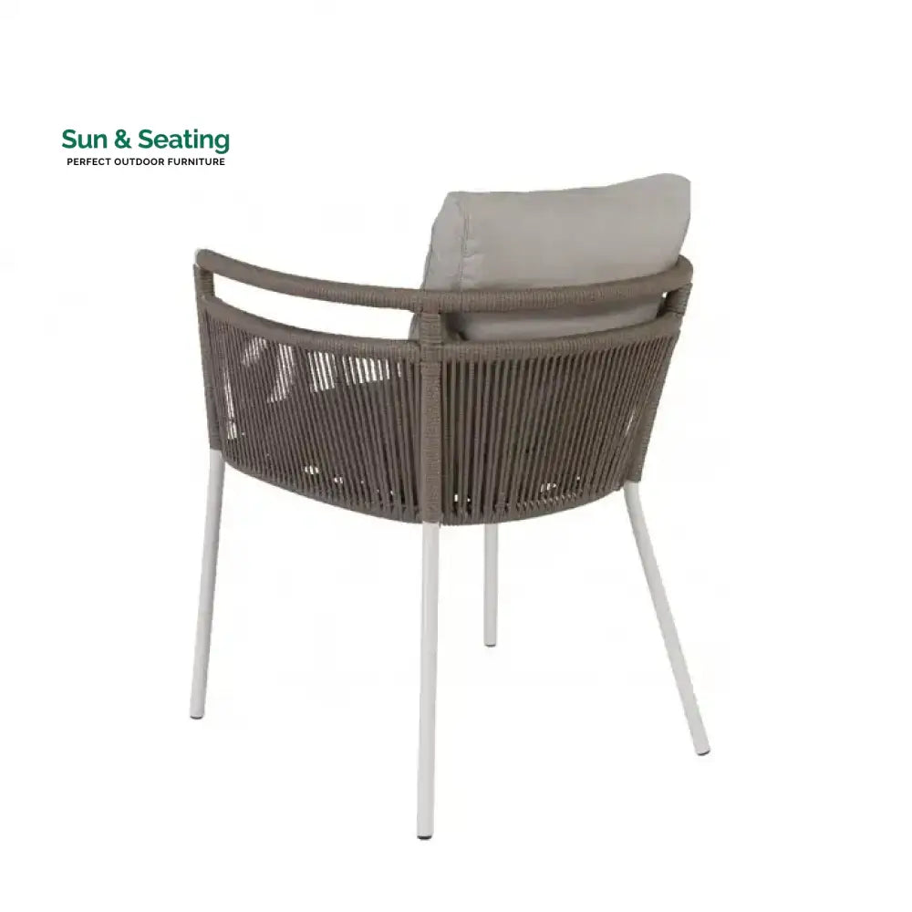 Zullo Outdoor Patio Seating single Chair (Grey) Braided &amp; Rope Coffee Table Sets