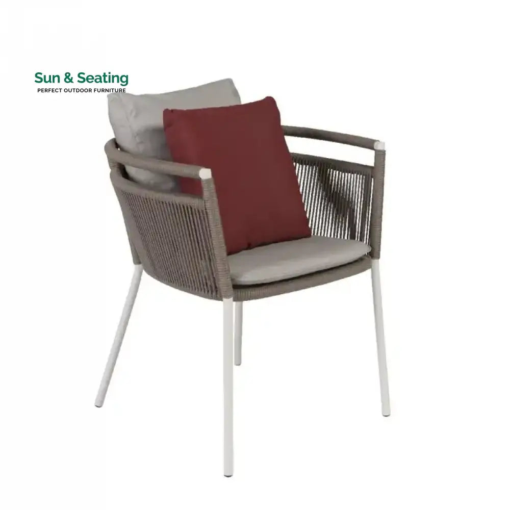 Zullo Outdoor Patio Seating single Chair (Grey) Braided &amp; Rope Coffee Table Sets