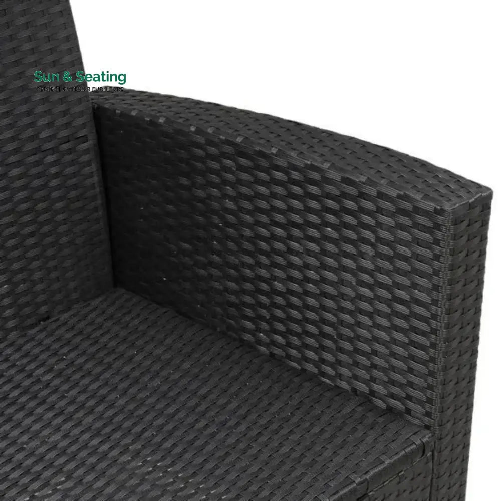 Zuzanna 5-Piece Wicker Patio Conversation Set (Dark Brown/ Cyan Blue) Sofa Set