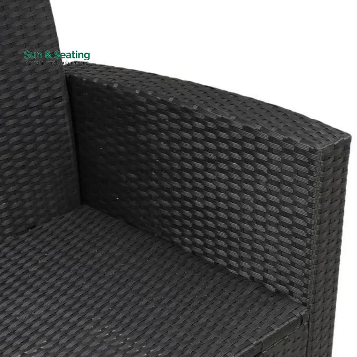 Zuzanna 5-Piece Wicker Patio Conversation Set (Dark Brown/ Cyan Blue) Sofa Set